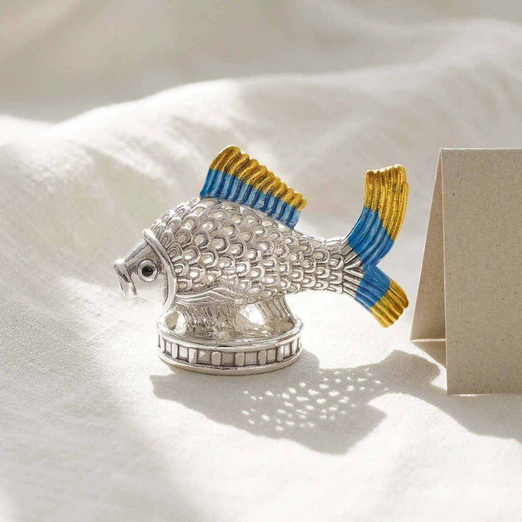 Fish Idol for pooja and Gifts 925 Pure silver Fish Idol for home and Pooja