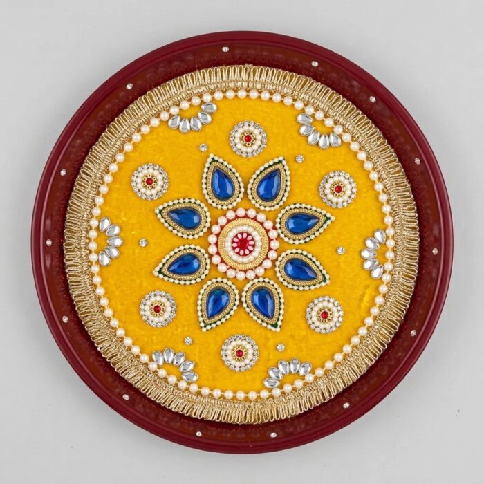 Decorated Karwa Chauth Thali Set with Lota & Channi - Image 4