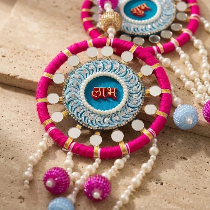 Beaded Shubh Labh Door Hanging – Set of 2 | - Image 2