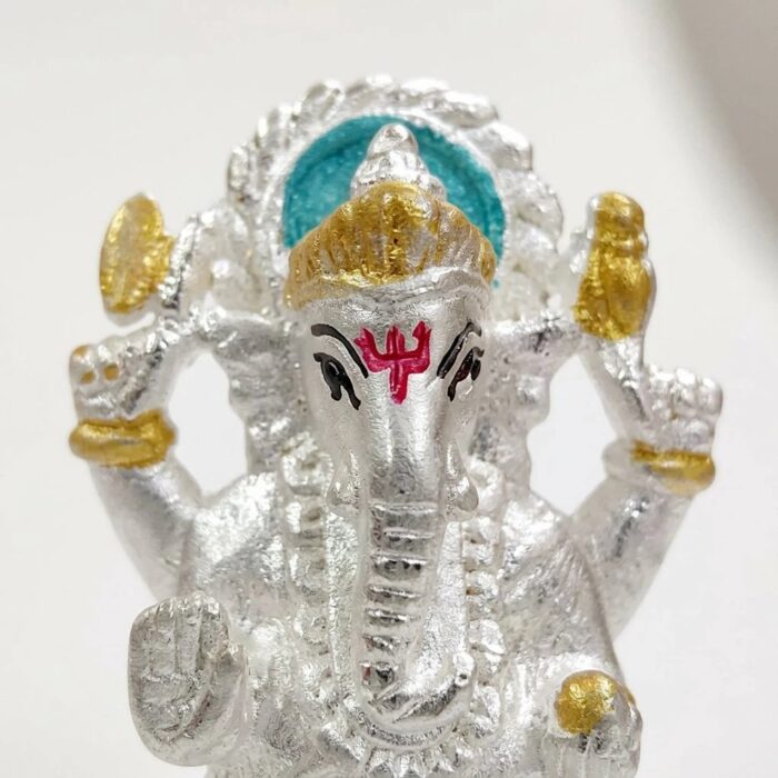 Pure Silver Lakshmi Ganesha Idol Set - Image 4