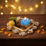Decorative Diya with Parrot | 2 Colors - Image 2