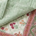 Handmade Jaipuri Cotton Reversible Quilt - Floral Gulistan Rajai - Image 3