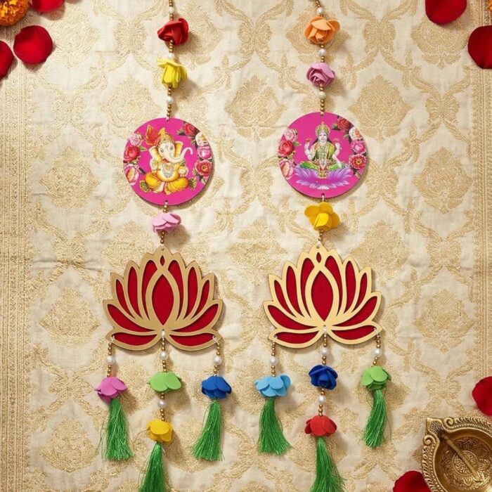 Lakshmi Ganesh Hanging - Lotus - Image 2