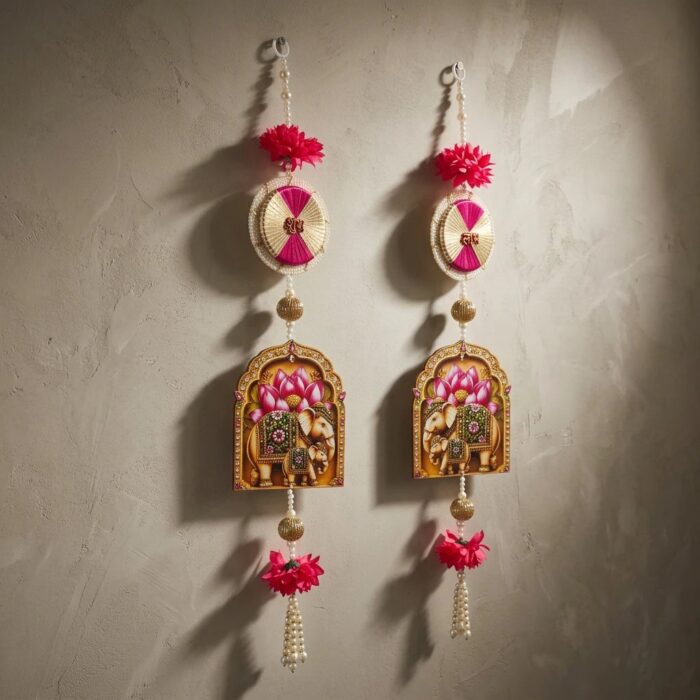 Elephant Shubh Labh Door Hanging – Set of 2 - Image 2