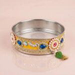 Decorated Karwa Chauth Thali Set with Lota & Channi - Image 7