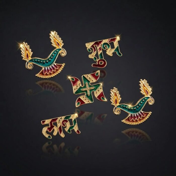 Small Golden Shubh Labh Set - Image 2