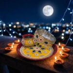 Decorated Karwa Chauth Thali Set with Lota & Channi - Image 2