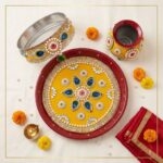 Decorated Karwa Chauth Thali Set with Lota & Channi - Image 6