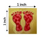 Dimension of Red sticker sheet of Lakshmi Charan Paduka