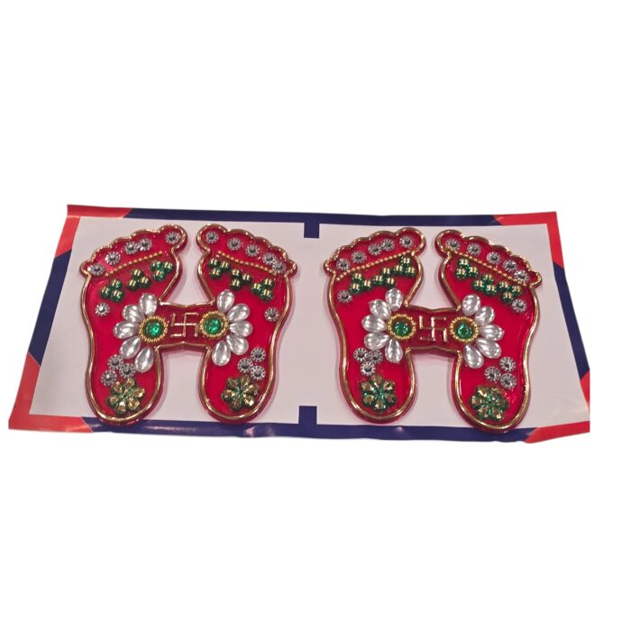 Pair of Decorated Lakshmi Charan paduka for Diwali