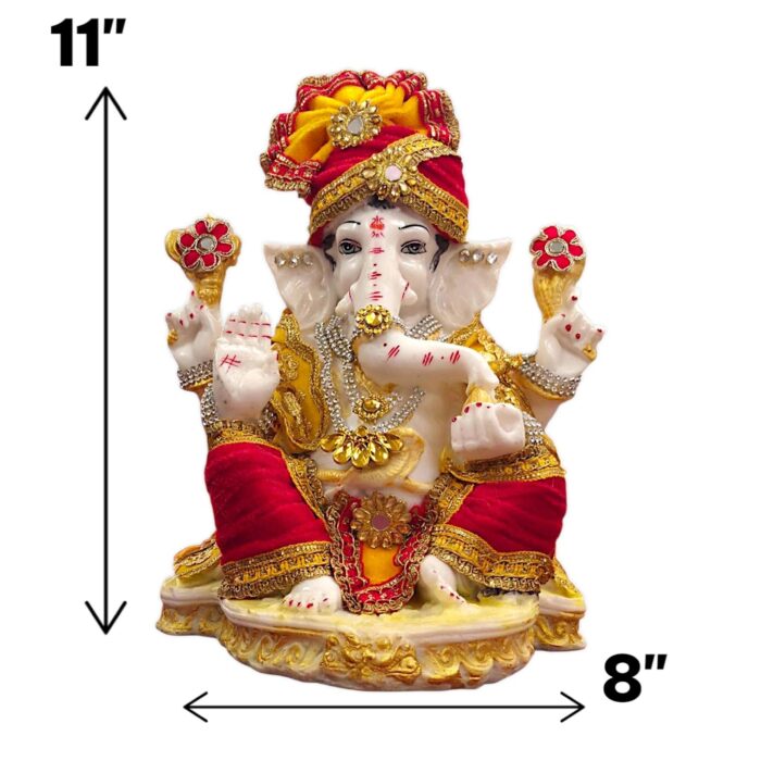 Raja Ganesha Mukut - 11 Inches - Image 5
