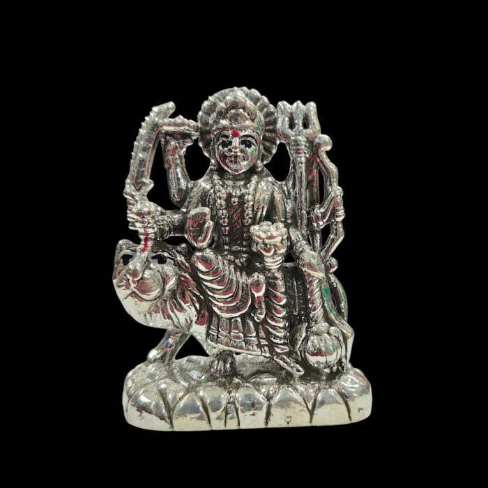 Silver Durga Idol on Lion Base – Lightweight Pure Silver Murti - Image 4