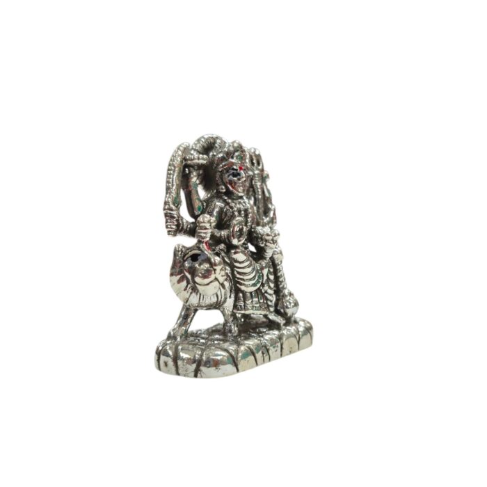Silver Durga Idol on Lion Base – Lightweight Pure Silver Murti - Image 3