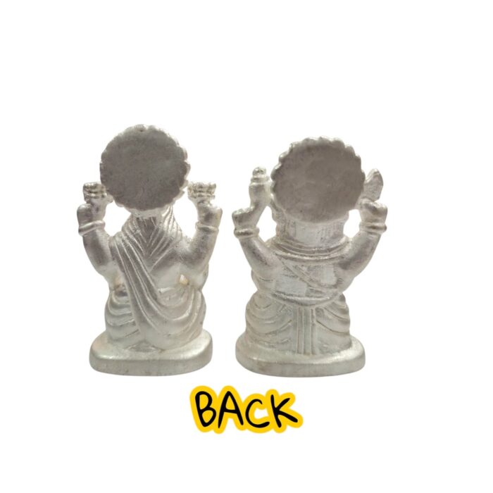 Pure Silver Lakshmi Ganesha Idol Set - Image 7
