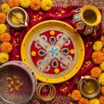Decorated Karwa Chauth Thali Set with Lota and Channi - Image 4