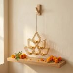 Golden Lotus hanging Diya holder - Image 3