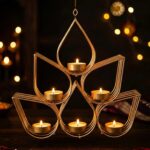 Golden Lotus hanging Diya holder