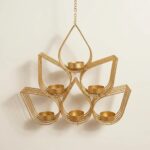Golden Lotus hanging Diya holder - Image 2