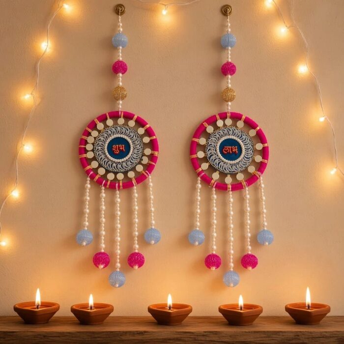 Beaded Shubh Labh Door Hanging – Set of 2 | - Image 3