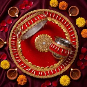 Decorative Karva chauth thali set