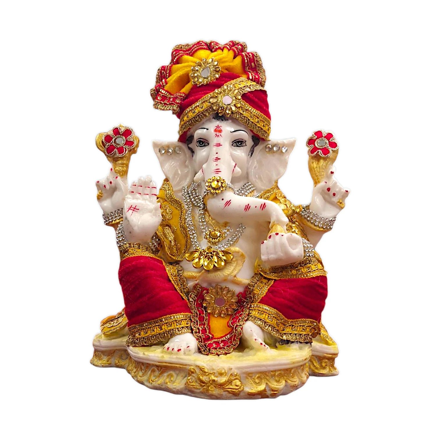 Photoroom-20261014_135110_4.webp Raja Ganesha Mukut - 11 Inches - Image 1