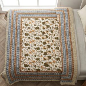 Jaipur hand block-printed quilt - 100% cotton quilt
