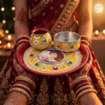 Essential for Karwa chauth - Decorated thali set - Matching Channi , Lota and steel plate