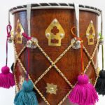 Traditional 18-Inch Wooden Dhol with Mallets & Tassels - Image 4
