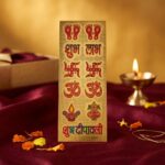 Sticker sheet with Shubh Labh, Lakshmi Charan, Swastik, Om, Shubh Kalash and Shubh Deepawali