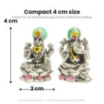 Pure Silver Lakshmi Ganesha Idol Pair - 4cm - Image 4