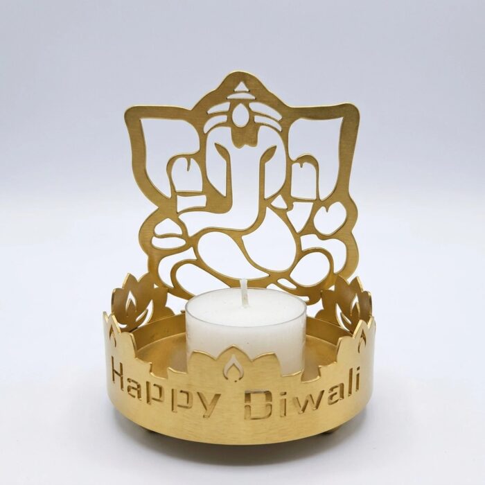Happy Diwali Shadow Ganesh Diya