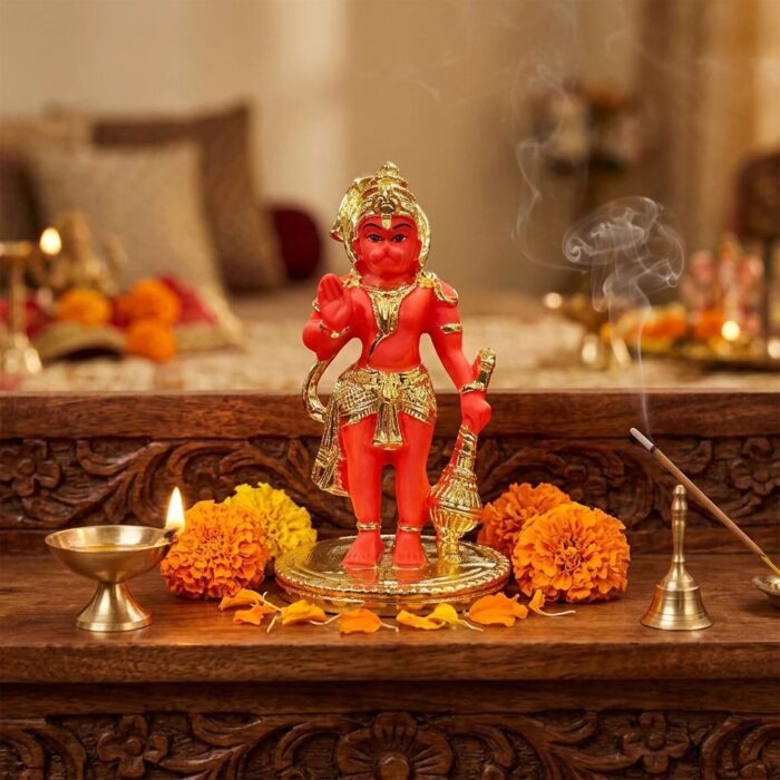 24k Gold Plated Hanuman Idol for Home mandir and Gift