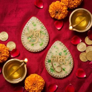 Shubh Labh Diwali Decoration Set - Green Color