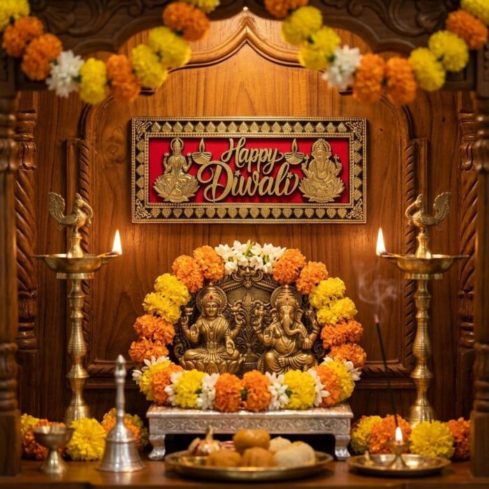Happy Diwali - Golden acrylic - Image 2