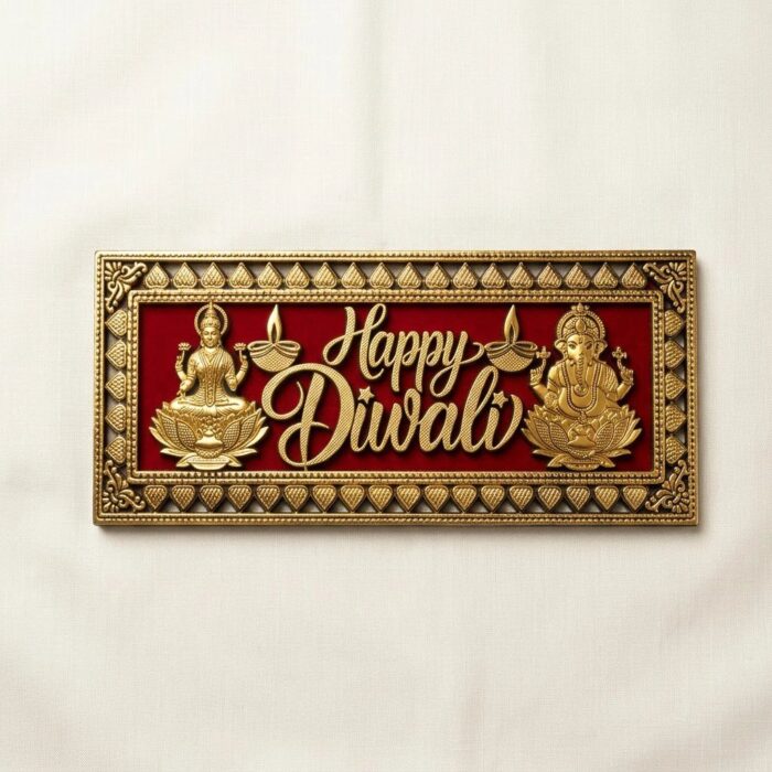 Happy Diwali - Golden acrylic - Image 3