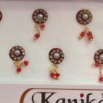 Kanika Maroon & White Pearl Ghungroo Bindi - Image 2