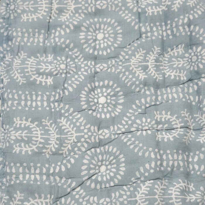 Grey print on the cotton quilt