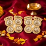 Premium Lakshmi charan paduka with kundan