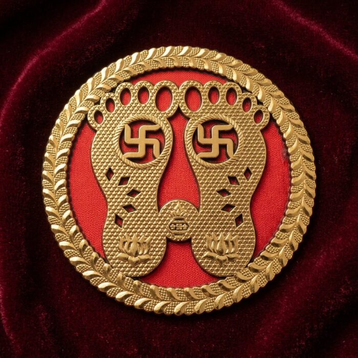 Golden acrylic Lakshmi Charan Paduka for Diwali Decorations in Canada