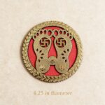 4.25 inch diameter for this Lakshmi Charan Paduka for Home mandir on Diwali