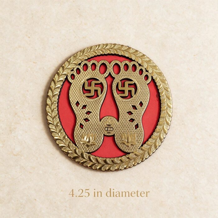 4.25 inch diameter for this Lakshmi Charan Paduka for Home mandir on Diwali