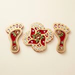 Lakshmi charan paduka with kundan