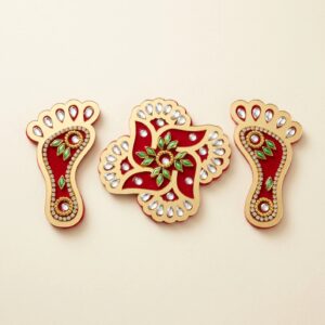 Lakshmi charan paduka with kundan