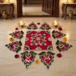Flower Metal Rangoli set for home and gift this Diwali