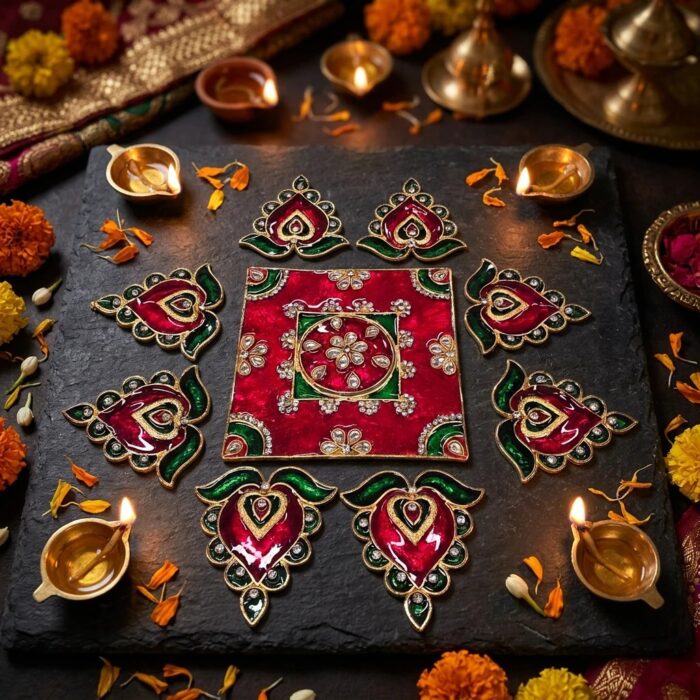 Flower Metal Rangoli for home and gift this Diwali