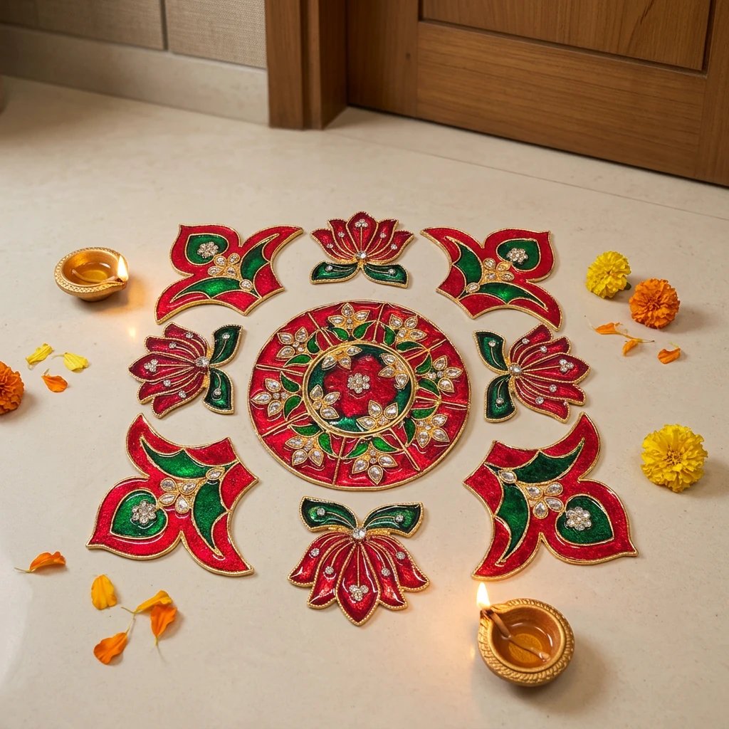 rangoli3_festive_entryway_2048.webp Lotus Metal Rangoli Set - Image 1