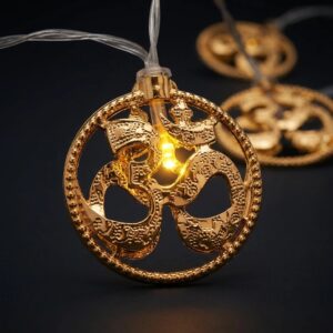 Close up of the Om Led light for Diwali