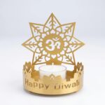 Happy Diwali and Om metal Diya