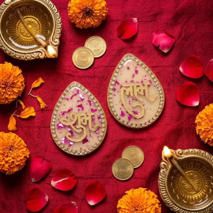 Pink Shubh Labh Diwali Decoration