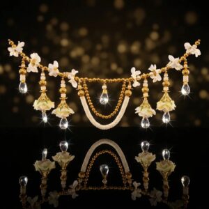 Pearl bandhanwar toran for main door - Stylish pearl strings and crystal drops for Diwali Decoration